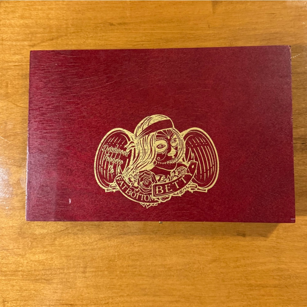 Wooden Cigar Box Red Box with Gold latch Design